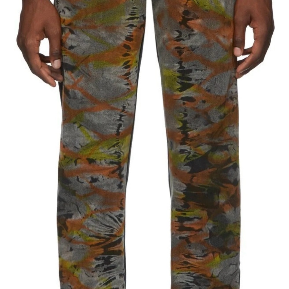 Heron Preston Orange and Black Tie-Dye Pants Size 36